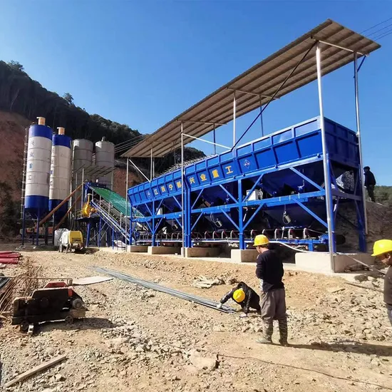 Engineering Construction Machinery Mixing Equipment Hzs120 Fixed Concrete Batching Plant 