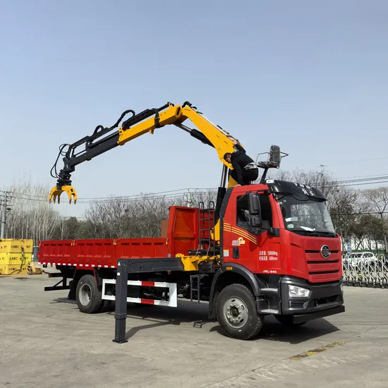 Self Loading Truck Efficient Compact Knuckle Folding Arm Hydraulic Grapple Crane for Truck Loading 